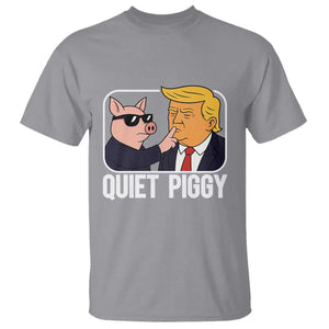 Quiet Piggy Shhh Trump Meme T Shirt Sassy Pig Parody Funny Political Satire TS02 Sport Gray Print Your Wear