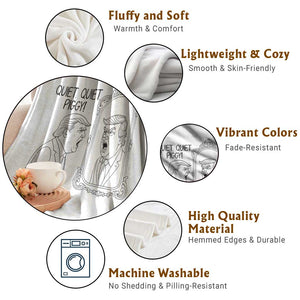 Quiet Quiet Piggy Trump Mirror Throw Blanket Sarcastic Pig Political Satire Parody TS02 Print Your Wear