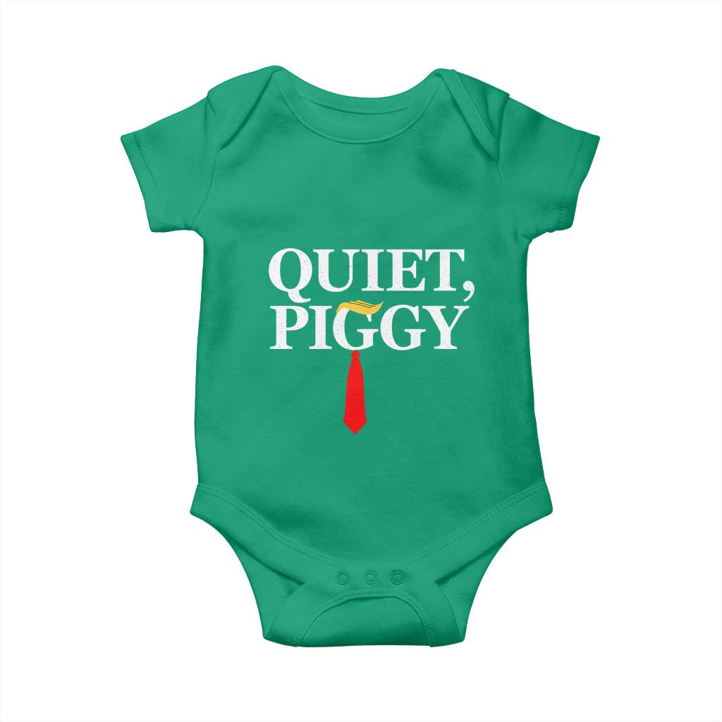 Quiet Piggy Funny Blonde Baby Onesie Political Satire Humor Free Speech TS02 Irish Green Print Your Wear