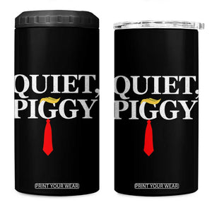 Quiet Piggy Funny Blonde 4 in 1 Can Cooler Tumbler Political Satire Humor Free Speech TS02 One Size: 16 oz Black Print Your Wear