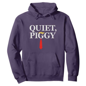 Quiet Piggy Funny Blonde Hoodie Political Satire Humor Free Speech TS02 Purple Print Your Wear