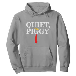 Quiet Piggy Funny Blonde Hoodie Political Satire Humor Free Speech TS02 Sport Gray Print Your Wear