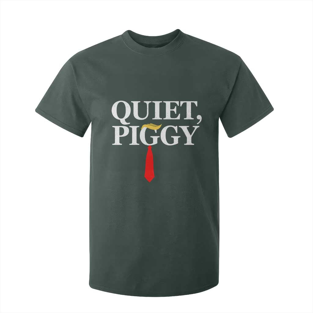 Quiet Piggy Funny Blonde T Shirt For Kid Political Satire Humor Free Speech TS02 Dark Forest Green Print Your Wear