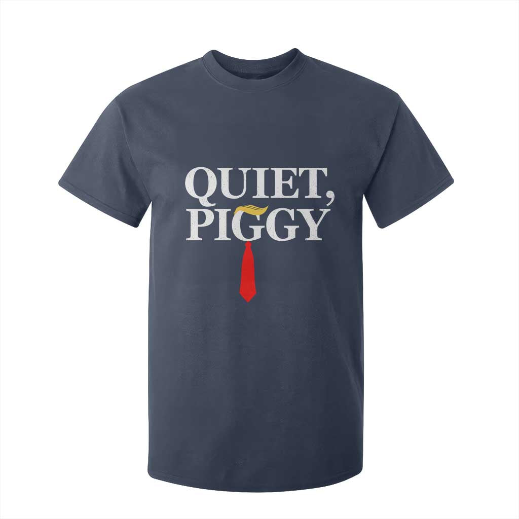 Quiet Piggy Funny Blonde T Shirt For Kid Political Satire Humor Free Speech TS02 Navy Print Your Wear