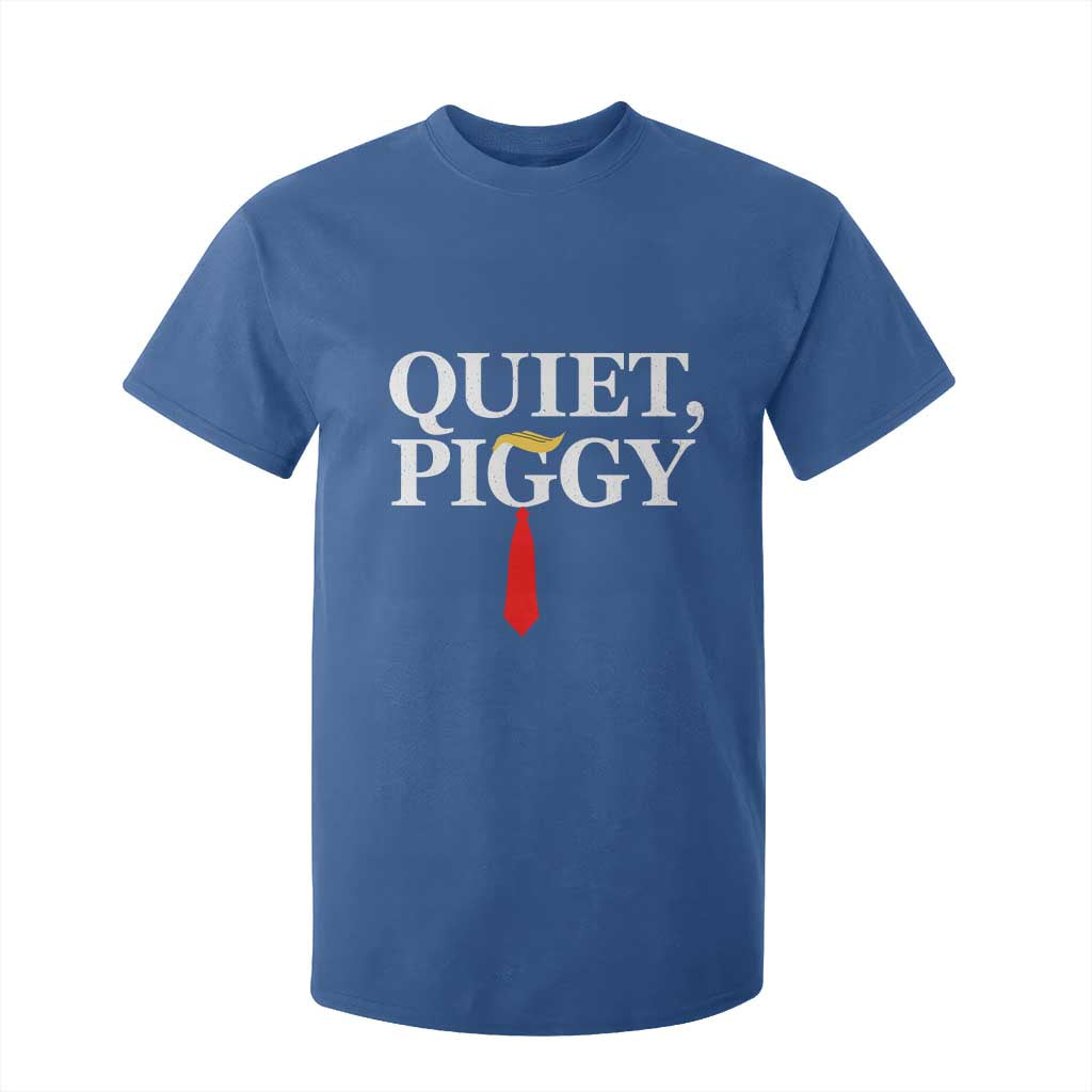 Quiet Piggy Funny Blonde T Shirt For Kid Political Satire Humor Free Speech TS02 Royal Blue Print Your Wear