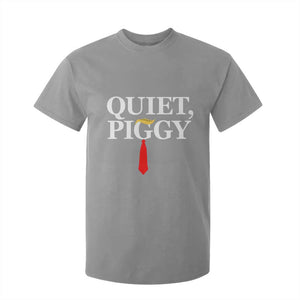 Quiet Piggy Funny Blonde T Shirt For Kid Political Satire Humor Free Speech TS02 Sport Gray Print Your Wear