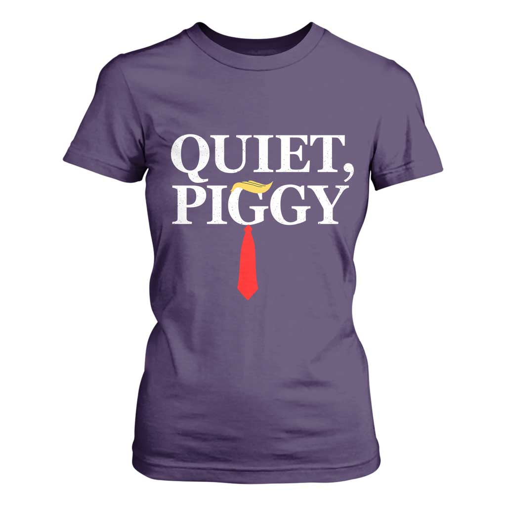 Quiet Piggy Funny Blonde T Shirt For Women Political Satire Humor Free Speech TS02 Purple Print Your Wear