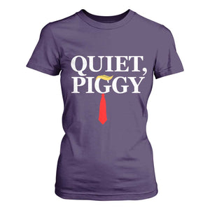 Quiet Piggy Funny Blonde T Shirt For Women Political Satire Humor Free Speech TS02 Purple Print Your Wear