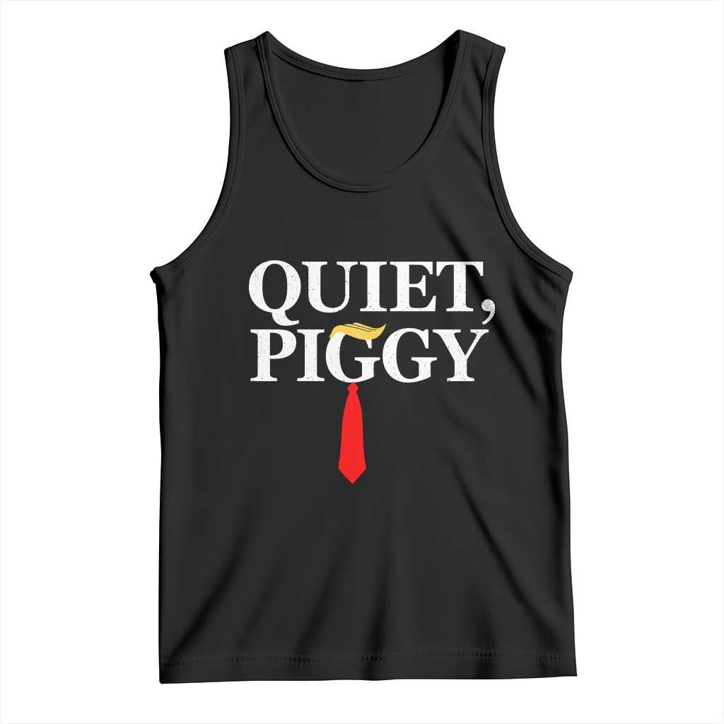 Quiet Piggy Funny Blonde Tank Top Political Satire Humor Free Speech TS02 Black Print Your Wear