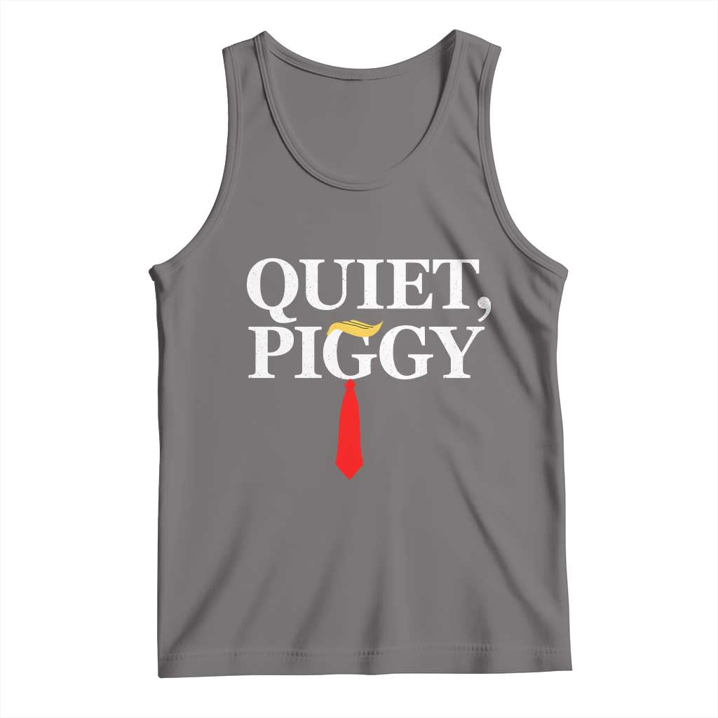 Quiet Piggy Funny Blonde Tank Top Political Satire Humor Free Speech TS02 Deep Heather Print Your Wear