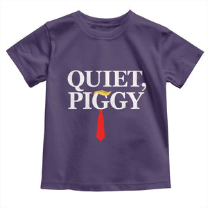 Quiet Piggy Funny Blonde Toddler T Shirt Political Satire Humor Free Speech TS02 Purple Print Your Wear