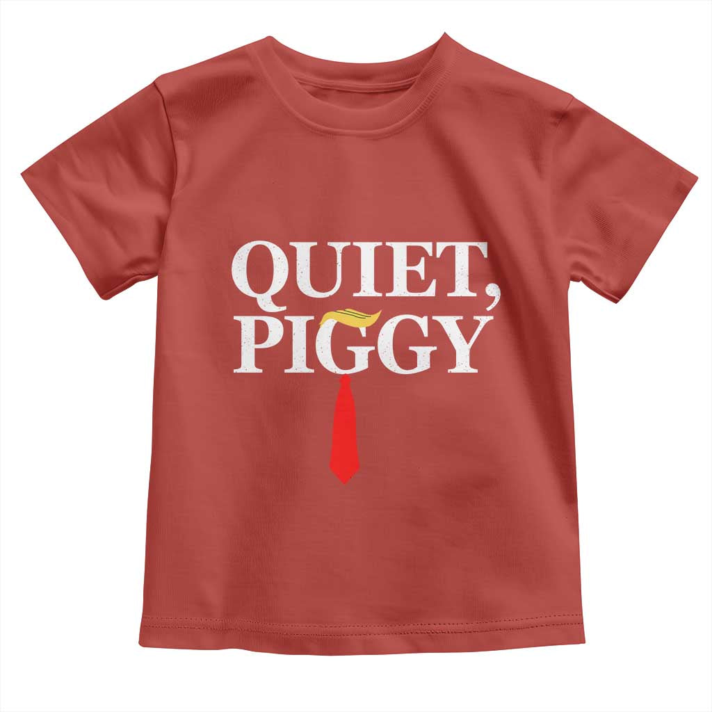 Quiet Piggy Funny Blonde Toddler T Shirt Political Satire Humor Free Speech TS02 Red Print Your Wear