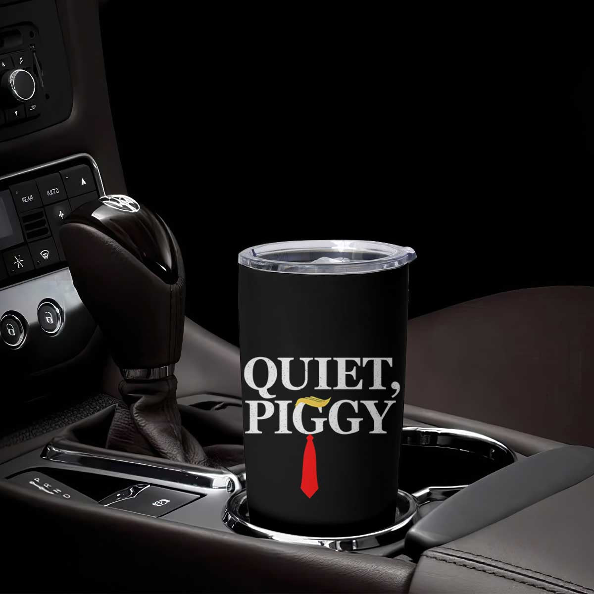 Quiet Piggy Funny Blonde Tumbler Cup Political Satire Humor Free Speech TS02 Print Your Wear