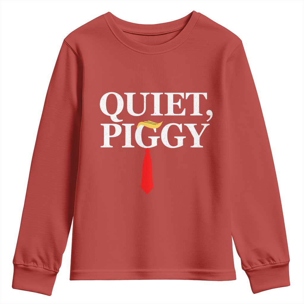 Quiet Piggy Funny Blonde Youth Sweatshirt Political Satire Humor Free Speech TS02 Red Print Your Wear