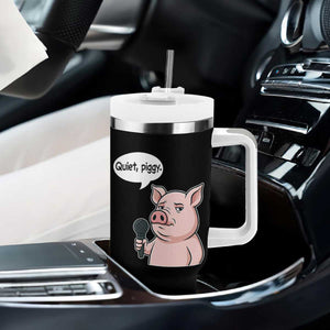 Quiet Piggy Funny Sarcastic Pig Tumbler With Handle Political Satire Humor Free Speech TS02 Print Your Wear