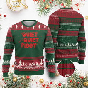 Quiet Quiet Piggy Ugly Christmas Sweater Funny Political Satire Free Speech TS02 Red Green Print Your Wear