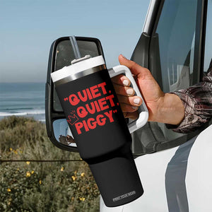 Quiet Quiet Piggy Tumbler With Handle Funny Political Satire Free Speech TS02 Print Your Wear