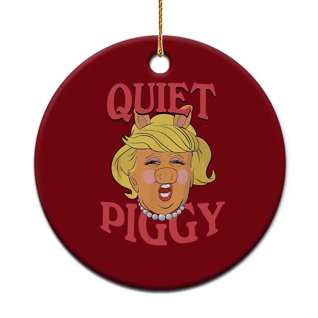 Quiet Piggy Drag Parody Ceramic Ornament Funny Miss Piggy Trump TS02 1pc Red Print Your Wear
