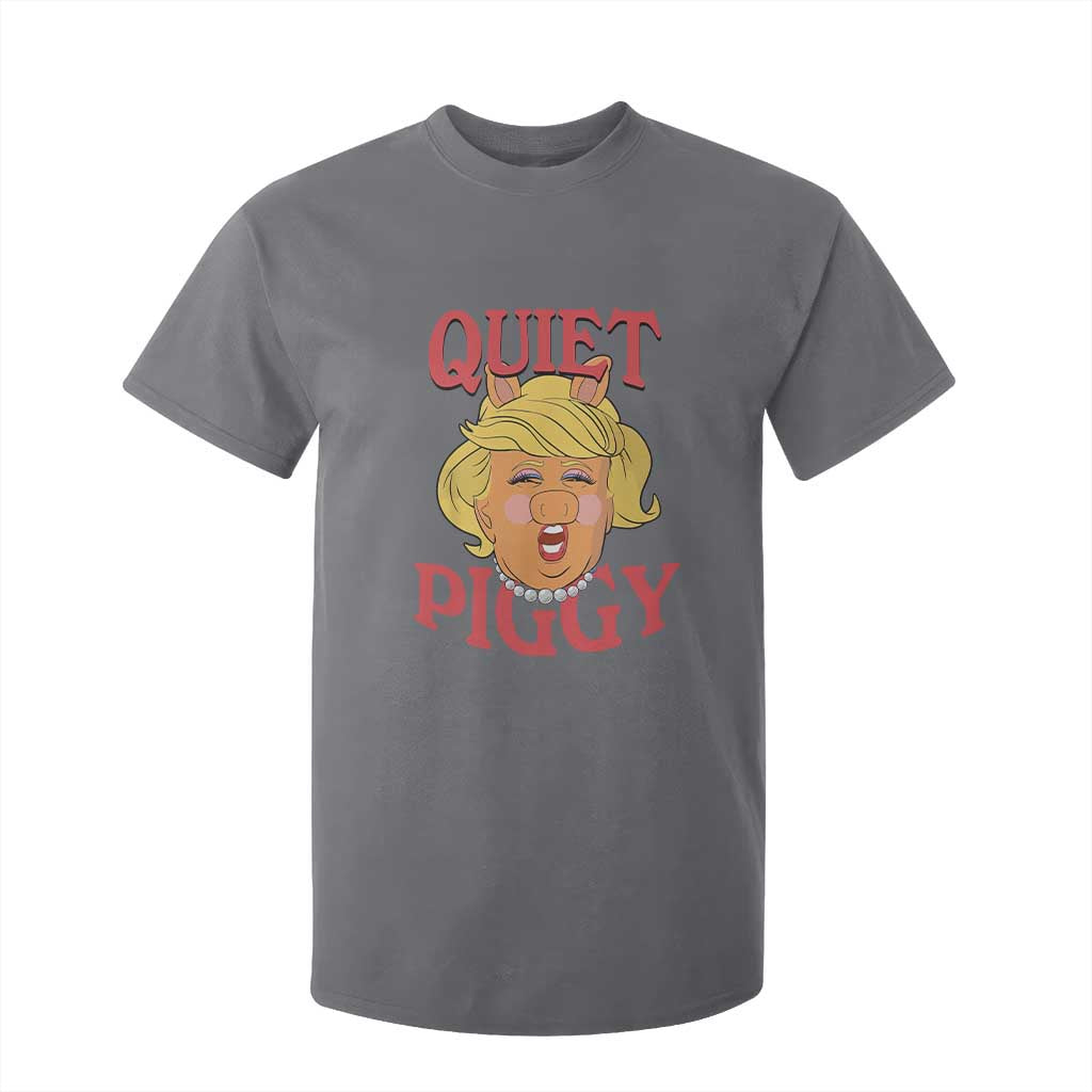 Quiet Piggy Drag Parody T Shirt For Kid Funny Miss Piggy Trump TS02 Charcoal Print Your Wear