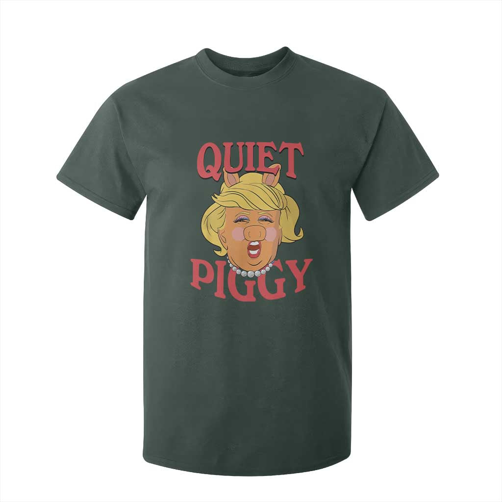 Quiet Piggy Drag Parody T Shirt For Kid Funny Miss Piggy Trump TS02 Dark Forest Green Print Your Wear