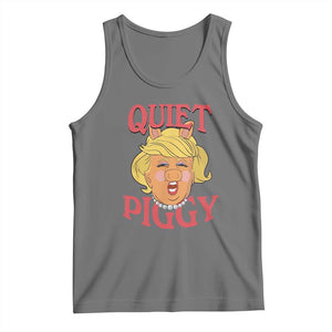 Quiet Piggy Drag Parody Tank Top Funny Miss Piggy Trump TS02 Black Heather Print Your Wear