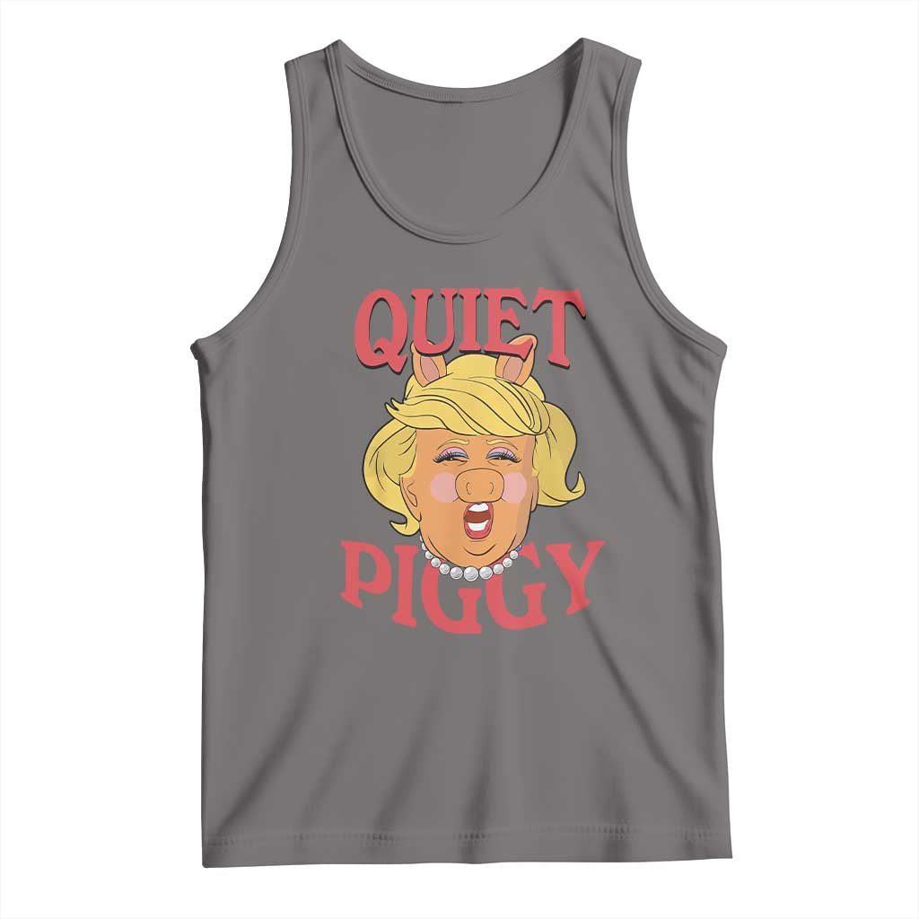 Quiet Piggy Drag Parody Tank Top Funny Miss Piggy Trump TS02 Deep Heather Print Your Wear