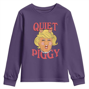 Quiet Piggy Drag Parody Youth Sweatshirt Funny Miss Piggy Trump TS02 Purple Print Your Wear