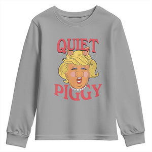 Quiet Piggy Drag Parody Youth Sweatshirt Funny Miss Piggy Trump TS02 Sport Gray Print Your Wear
