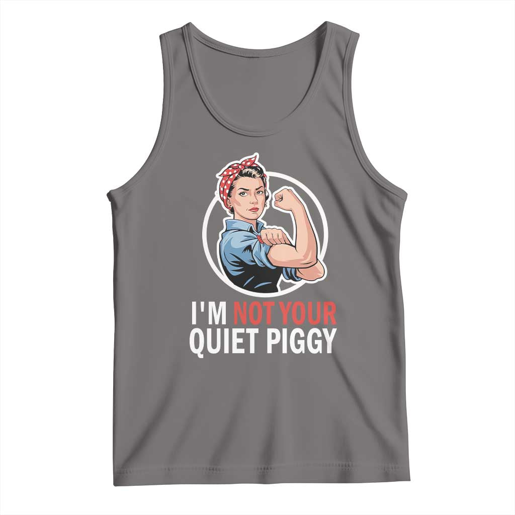Im Not Your Quiet Piggy Tank Top Feminist Rosie the Riveter TS02 Deep Heather Print Your Wear