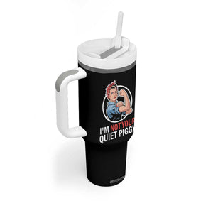 Im Not Your Quiet Piggy Tumbler With Handle Feminist Rosie the Riveter TS02 Print Your Wear
