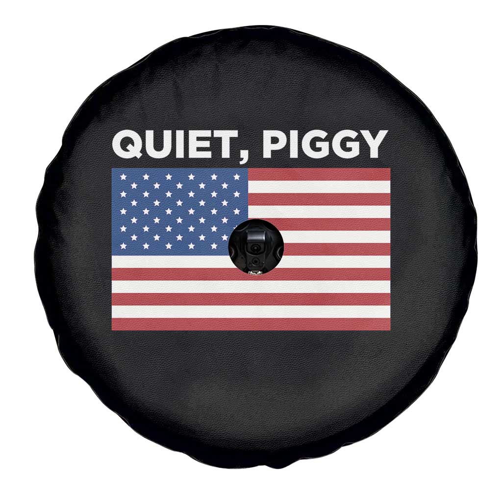 Quiet Piggy Patriotic Meme Spare Tire Cover Satirical USA Flag Free Speech TS02 Print Your Wear