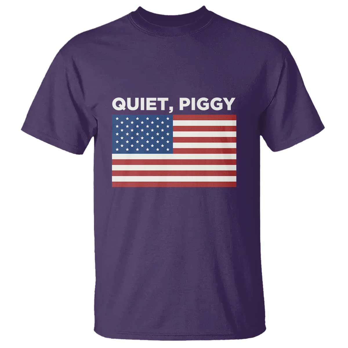 Quiet Piggy Patriotic Meme T Shirt Satirical USA Flag Free Speech TS02 Purple Print Your Wear