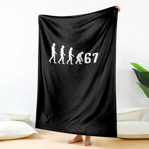 Funny 67 Reverse Evolution Throw Blanket Sarcastic Six Seven Meme TS02 Print Your Wear
