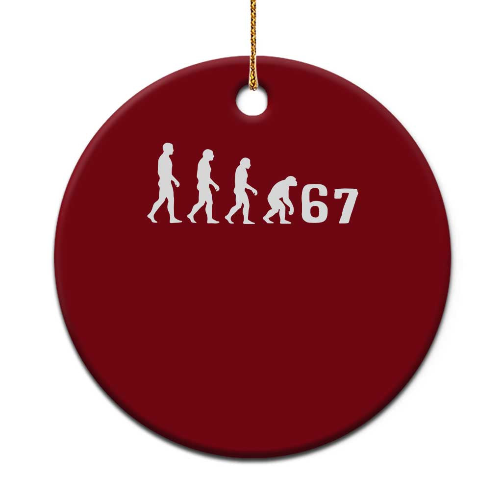 Funny 67 Reverse Evolution Ceramic Ornament Sarcastic Six Seven Meme TS02 1pc Red Print Your Wear