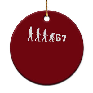 Funny 67 Reverse Evolution Ceramic Ornament Sarcastic Six Seven Meme TS02 1pc Red Print Your Wear
