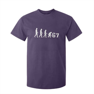 Funny 67 Reverse Evolution T Shirt For Kid Sarcastic Six Seven Meme TS02 Purple Print Your Wear