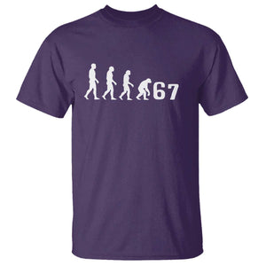 Funny 67 Reverse Evolution T Shirt Sarcastic Six Seven Meme TS02 Purple Print Your Wear