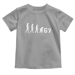 Funny 67 Reverse Evolution Toddler T Shirt Sarcastic Six Seven Meme TS02 Sport Gray Print Your Wear