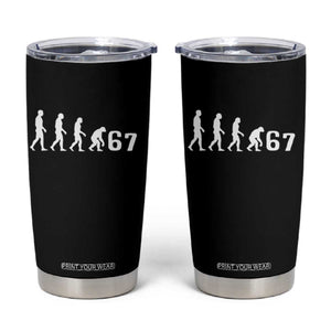 Funny 67 Reverse Evolution Tumbler Cup Sarcastic Six Seven Meme TS02 Black Print Your Wear
