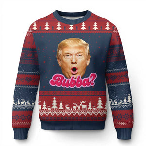 Funny Trump Bubba Viral Meme Ugly Christmas Sweater Sarcastic Blowing Bubble Hilarious TS02 Navy Red Print Your Wear