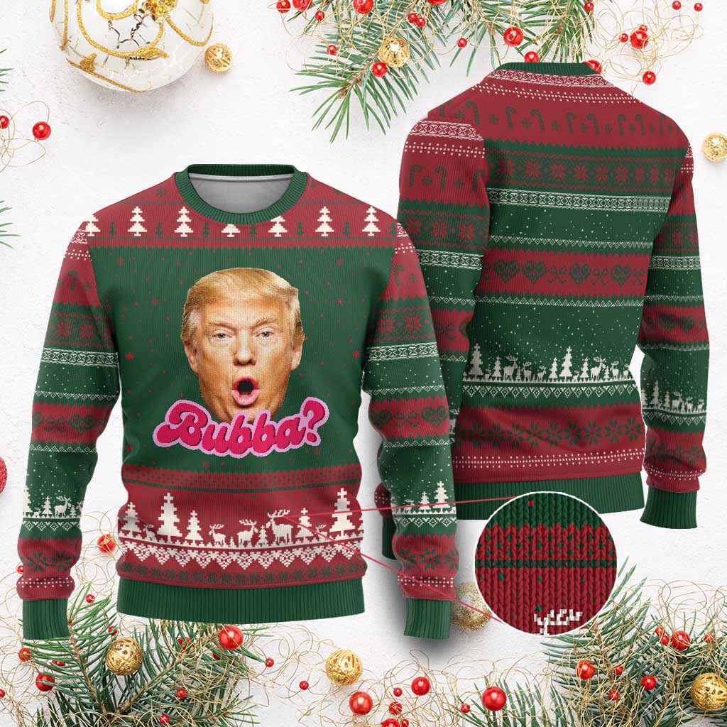 Funny Trump Bubba Viral Meme Ugly Christmas Sweater Sarcastic Blowing Bubble Hilarious TS02 Red Green Print Your Wear