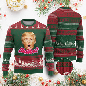 Funny Trump Bubba Viral Meme Ugly Christmas Sweater Sarcastic Blowing Bubble Hilarious TS02 Red Green Print Your Wear
