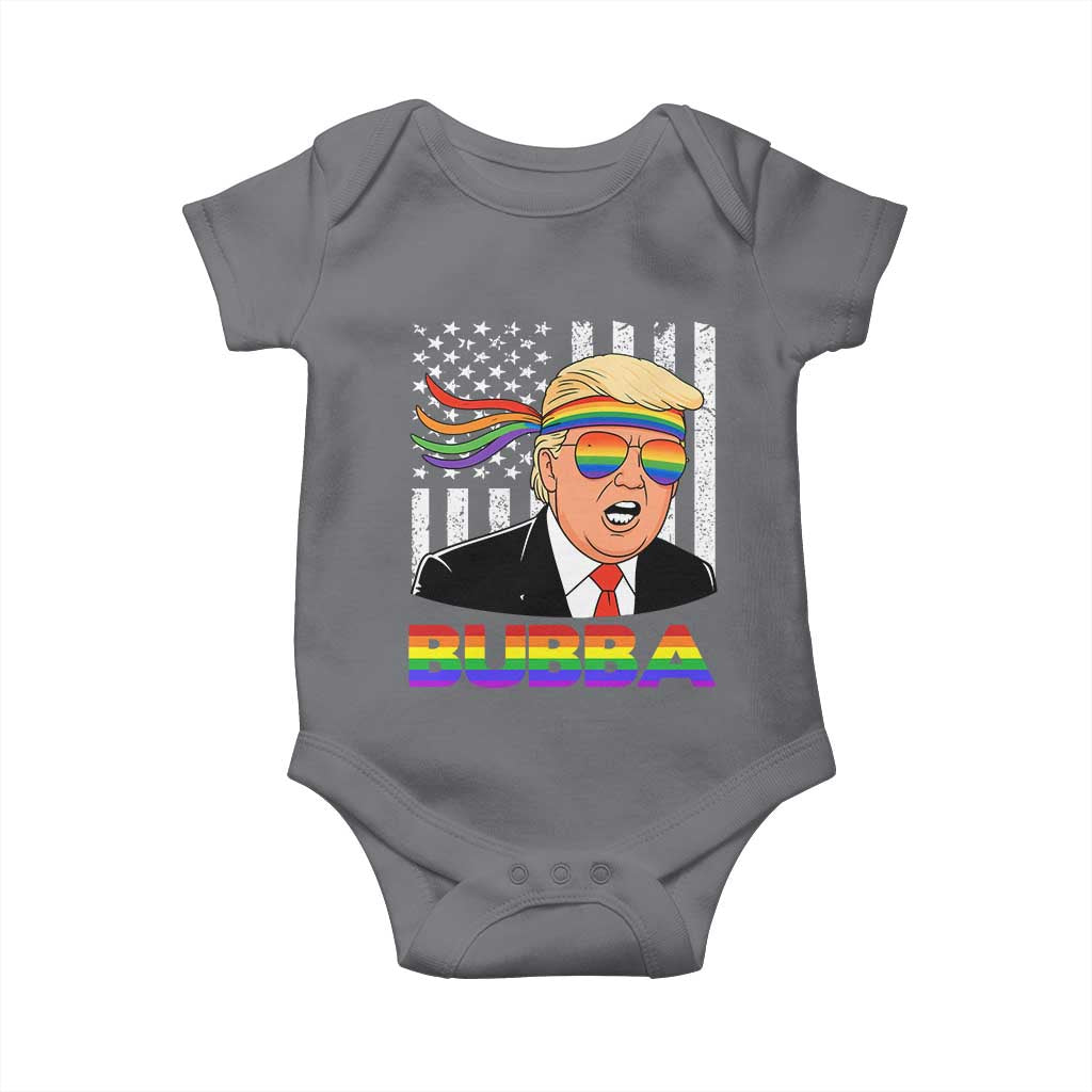 Rainbow Bubba Trump Viral Meme Baby Onesie Funny Pride Parody American LGBTQ Flag TS02 Charcoal Print Your Wear