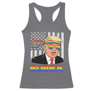 Rainbow Bubba Trump Viral Meme Racerback Tank Top Funny Pride Parody American LGBTQ Flag TS02 Charcoal Print Your Wear