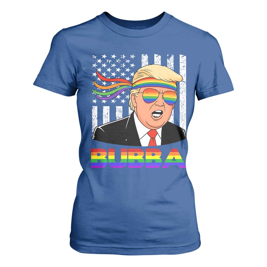 Rainbow Bubba Trump Viral Meme T Shirt For Women Funny Pride Parody American LGBTQ Flag TS02 Royal Blue Print Your Wear