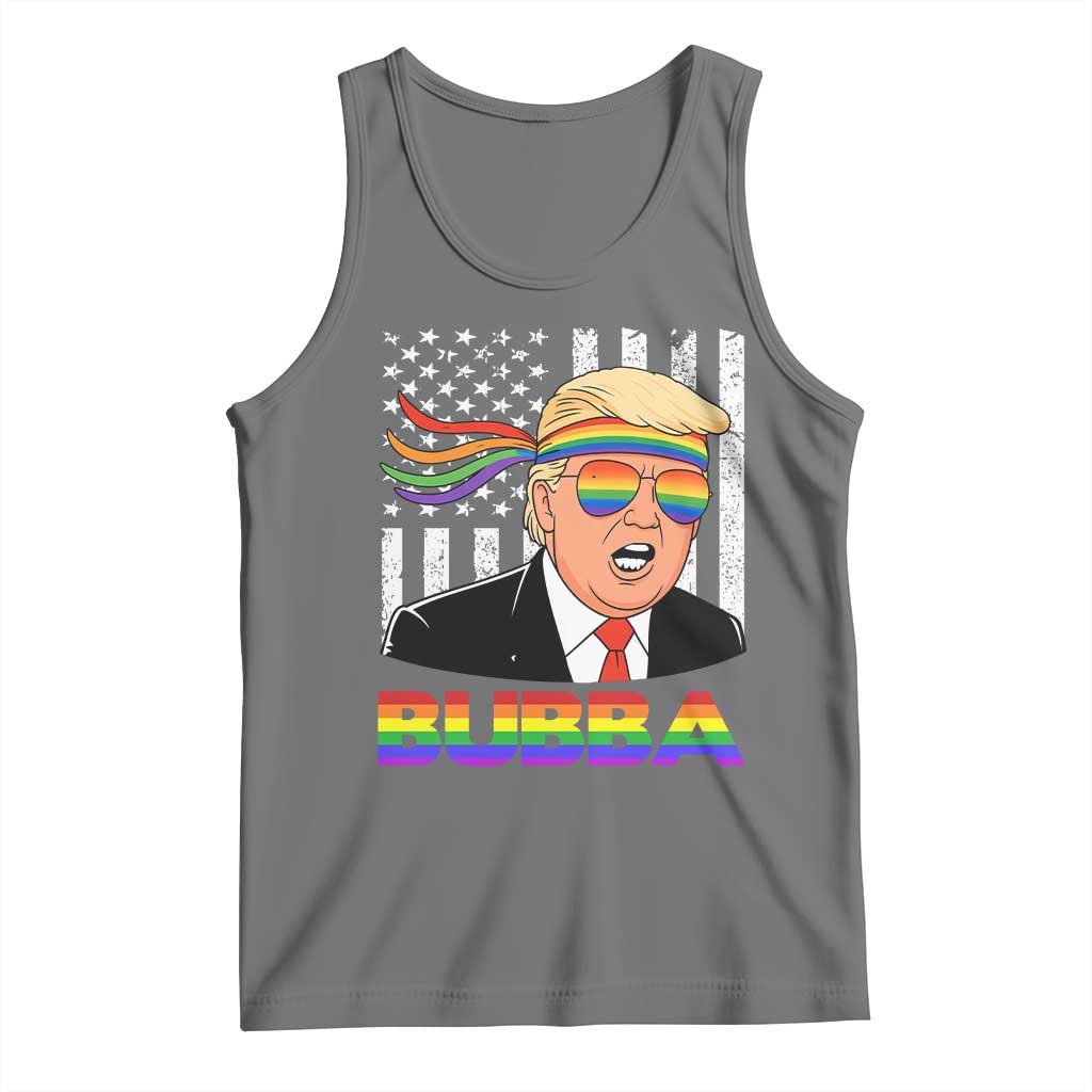 Rainbow Bubba Trump Viral Meme Tank Top Funny Pride Parody American LGBTQ Flag TS02 Black Heather Print Your Wear