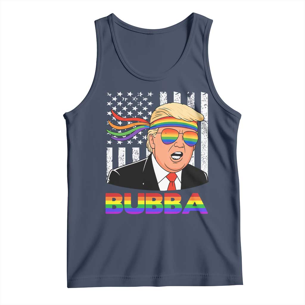 Rainbow Bubba Trump Viral Meme Tank Top Funny Pride Parody American LGBTQ Flag TS02 Navy Print Your Wear