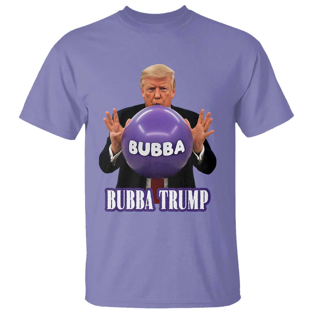Bubba Trump Blowing Balloon Meme T Shirt Funny Political Scandal Parody for Viral Humor Fans TS02 Violet Print Your Wear