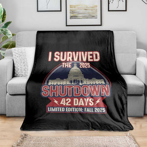I Survived the 2025 Shutdown Throw Blanket Funny Government Closure Parody Political Humor TS02 Print Your Wear