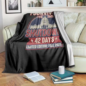 I Survived the 2025 Shutdown Throw Blanket Funny Government Closure Parody Political Humor TS02 Print Your Wear